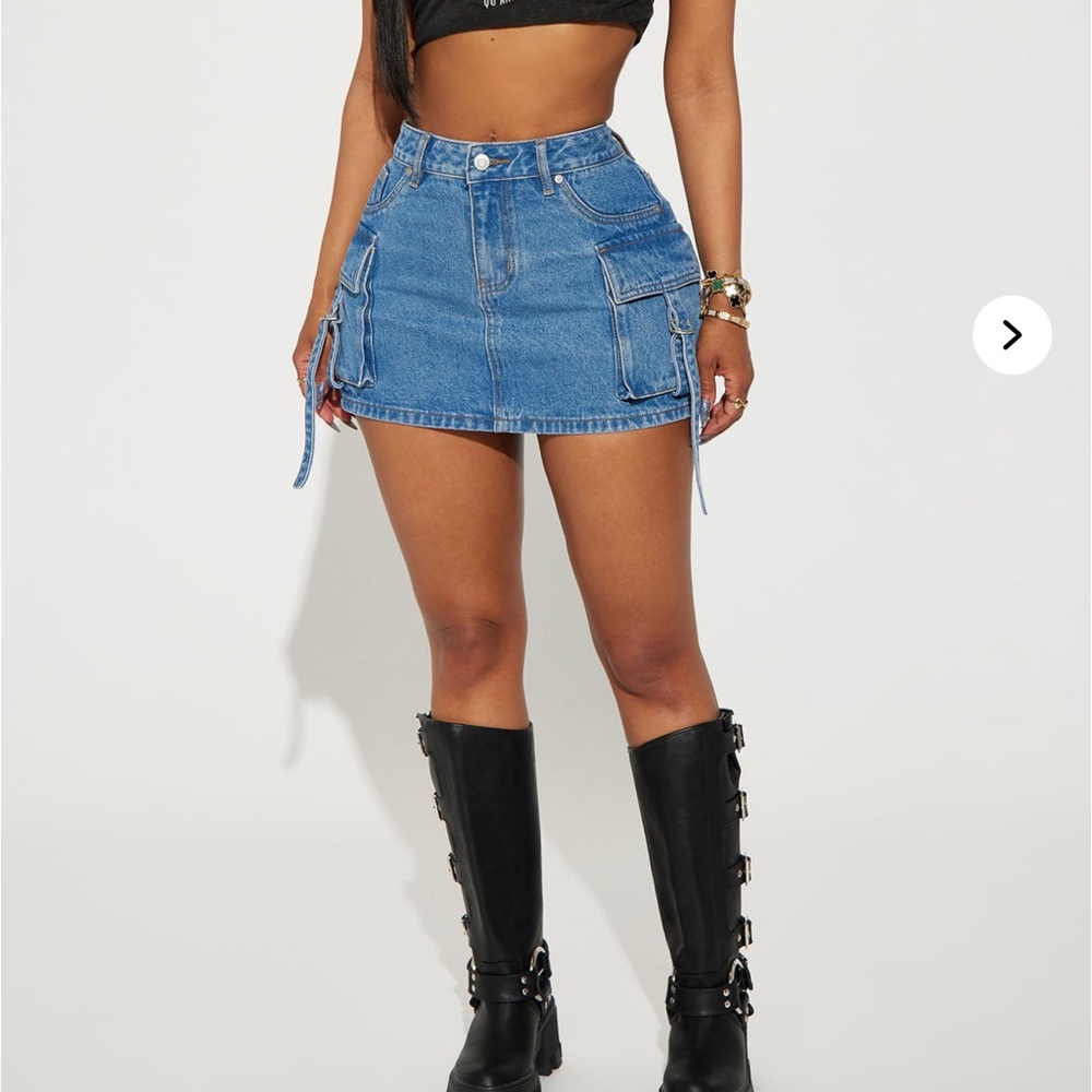 Fashion Nova Blue Mini Skirt